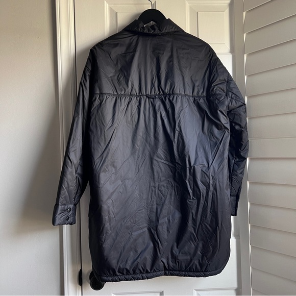 Zara Oversized WATER REPELLENT OVERSHIRT SHACKET Women's Black Quilted Jacket - Picture 11 of 13